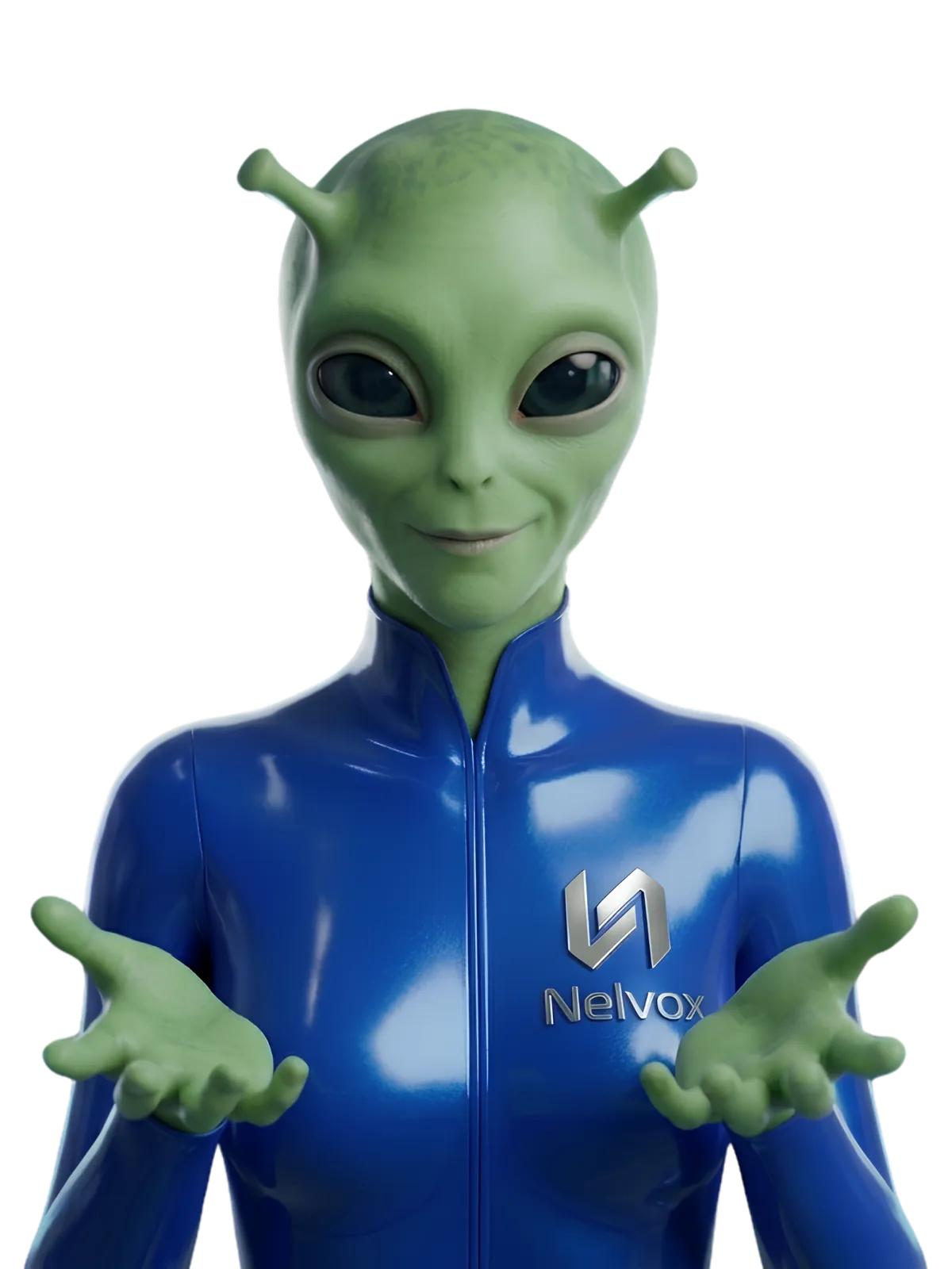 Nova, le réceptionniste IA de Nelvox — martien avec casque téléphonique
